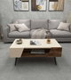 Hanah Home Aren Mesa de Centro Beige y Nogal Claro